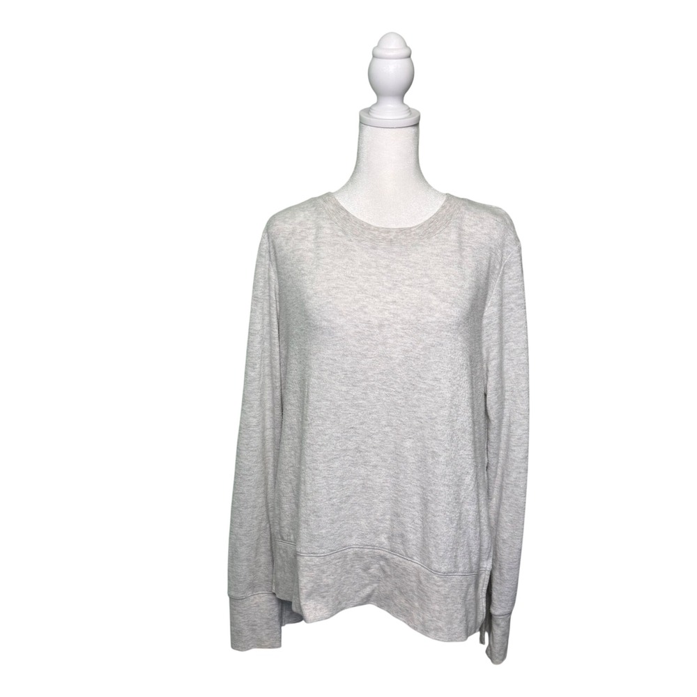 Alo Yoga Glimpse Long Sleeve Top Spli Hem Women's Size Medium Gray